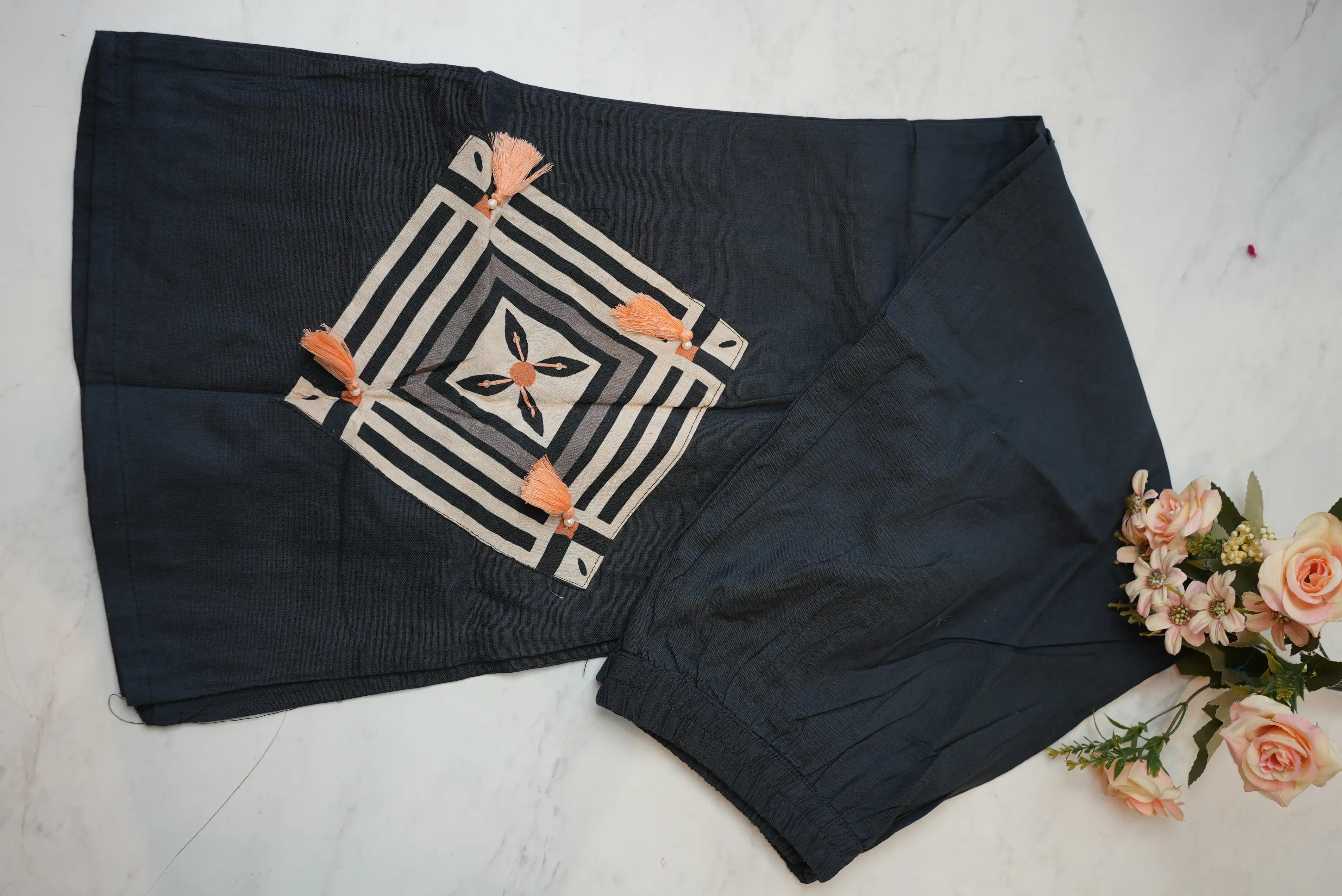 Pure Super Cotton Co-Ord Set With Embroidery Work