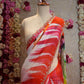 DIGITAL PRINT GLASS SILK SAREE WITH HANDWORK (WITH BLOUSE) ##SR372