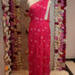 TRADITIONAL BUNDHI BANDHEJ SAREE ON BANGLORI CHIFFON FABRIC ##SR0373