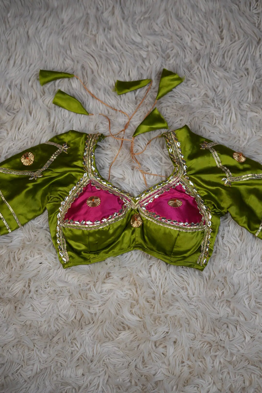 Sakhi Rajasthani Angi Blouse With Kachi Gota Patti Work