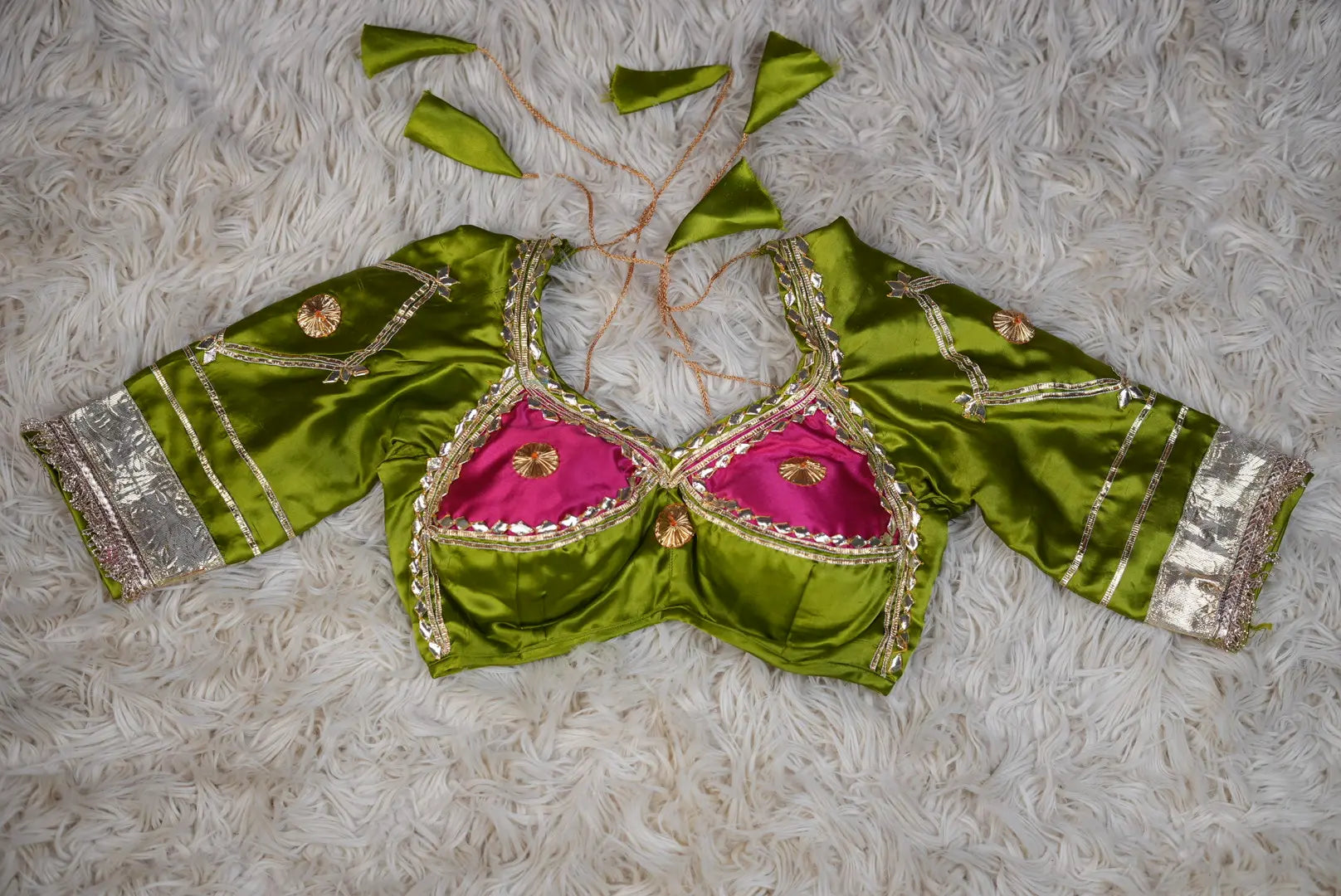 Sakhi Rajasthani Angi Blouse With Kachi Gota Patti Work
