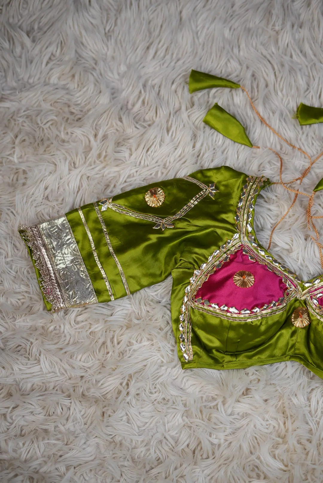 Sakhi Rajasthani Angi Blouse With Kachi Gota Patti Work