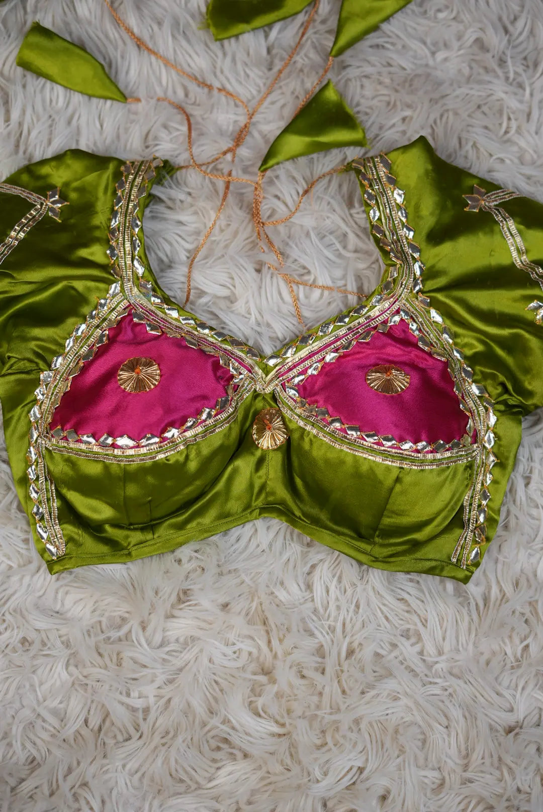 Sakhi Rajasthani Angi Blouse With Kachi Gota Patti Work