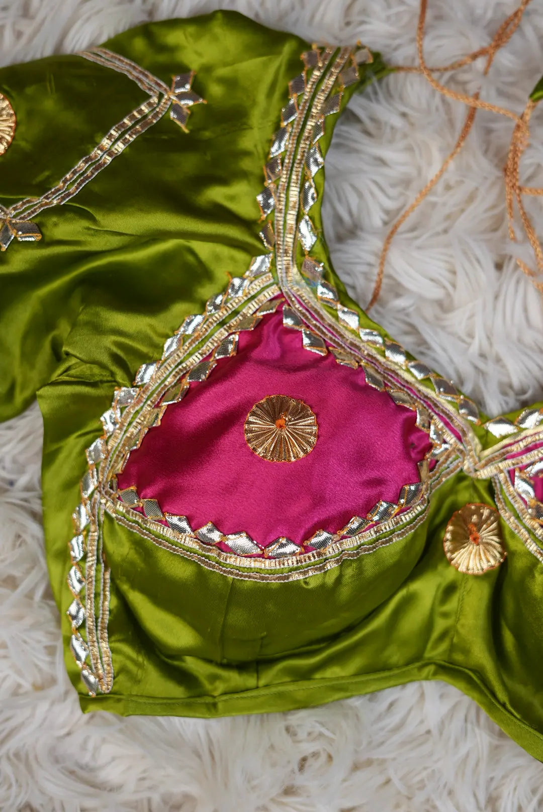 Sakhi Rajasthani Angi Blouse With Kachi Gota Patti Work