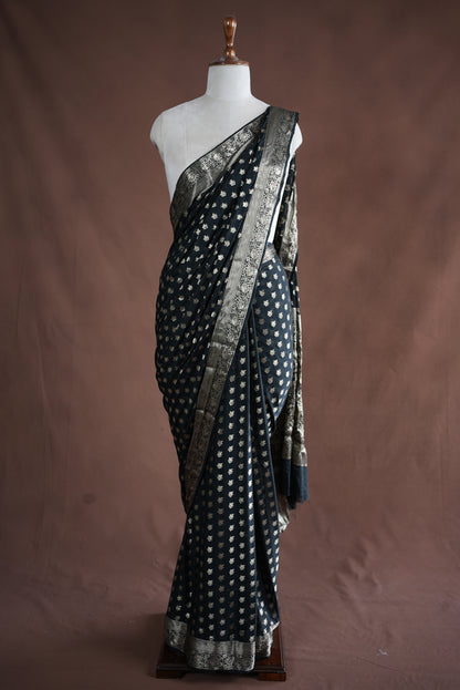 FESTIVE SEASON SPECIAL SAREE WITH HEAVY ZARI BORDER & ZARI BUTI (WITH BLOUSE)   ##SR390