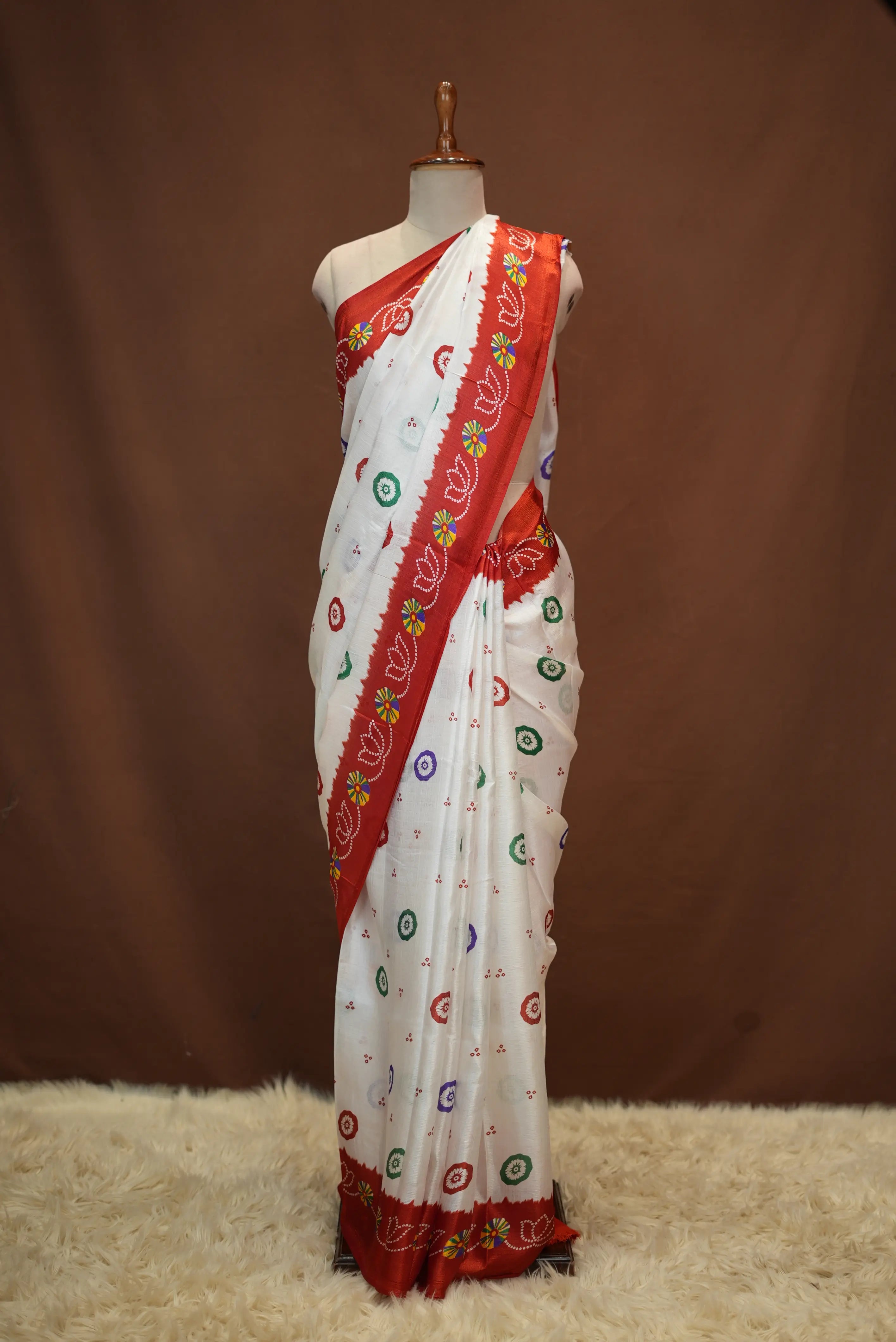 Holi Special Bandhani Saree (With Blouse)