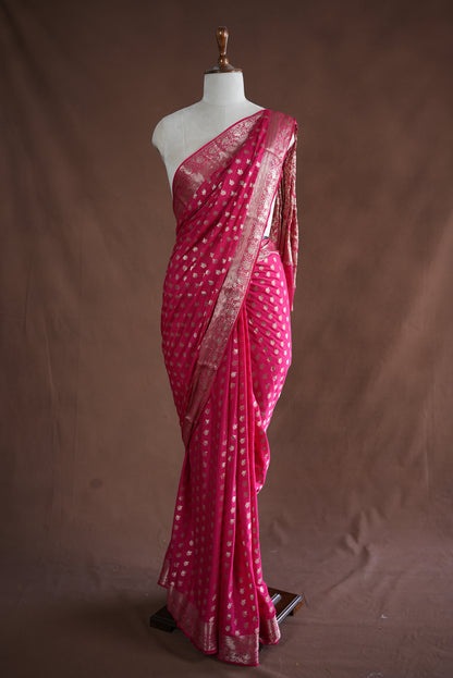 FESTIVE SEASON SPECIAL SAREE WITH HEAVY ZARI BORDER & ZARI BUTI (WITH BLOUSE)   ##SR390