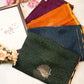 Shimmer fabric saree with embroidery buta and Contrast piping ##SR053