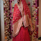 KARWA CHAUTH SOECIAL SINDOORI RED LEHENGA ON HC SILK FABRIC WITH BANRASI JARI WEAVING BUTI & GOTA PATTI WORK AND BANARASI ZARI WEAVING BORDER DUPATTA WITH HEAVY BLOUSE ##LC028