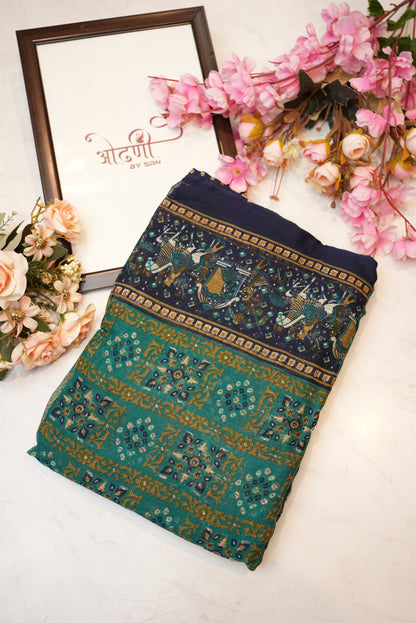 synthetic weightless fabric saree with dual colour tone ##SR055