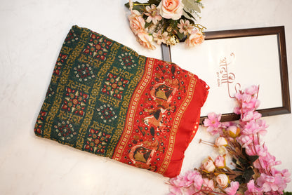 synthetic weightless fabric saree with dual colour tone ##SR055