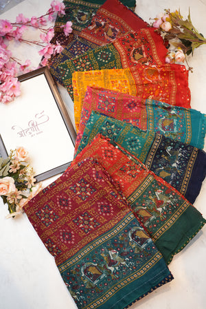 synthetic weightless fabric saree with dual colour tone ##SR055