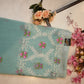 Cotton kota doria saree with embroidery ##SR057