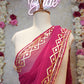 ROYAL GEORGETTE FABRIC SAREE WITH CHARKHI GOTAPATTI WORK (WITH BLOUSE)  ##SR0374