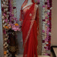 ROYAL GEORGETTE FABRIC SAREE WITH CHARKHI GOTAPATTI WORK (WITH BLOUSE)  ##SR0374