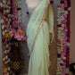 ROYAL GEORGETTE FABRIC SAREE WITH CHARKHI GOTAPATTI WORK (WITH BLOUSE)  ##SR0374