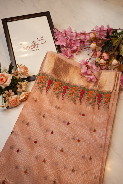 Cottan kota doria saree with achor work ##SR060