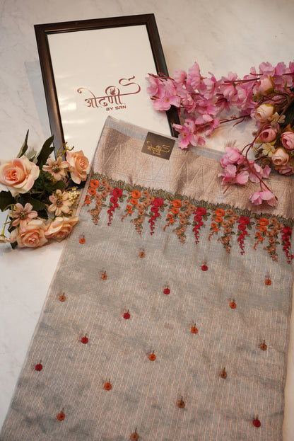 Cottan kota doria saree with achor work ##SR060