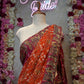 KARWA CHAUTH SPECIAL HANDWORK WITH GHATCHOLA PATTERN SAREE WITH EMBIORDERY AND DOLI BARAT PRINT ##SR0375