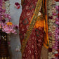 KARWA CHAUTH SPECIAL HANDWORK WITH GHATCHOLA PATTERN SAREE WITH EMBIORDERY AND DOLI BARAT PRINT ##SR0375