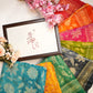 Synthetic saree with foil work & border ##SR061