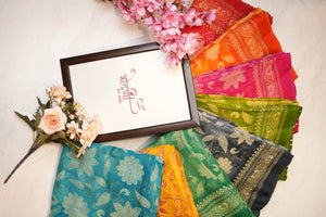 Synthetic saree with foil work & border ##SR061