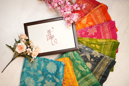 Synthetic saree with foil work & border ##SR061