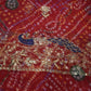 Darbari saree with bandhani print & aaritari work and peacock border  ##SR0187