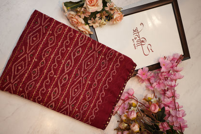 Synthetic  saree with foil work & border ##SR062