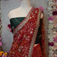 RAJSTHANI HANDWORK CHUNRI SAREE WITH  GOTA PATTI AND PITTAN WORK & ELEPHANT DESIGN (WITH BLOUSE) ##SR0393