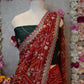 RAJSTHANI HANDWORK CHUNRI SAREE WITH  GOTA PATTI AND PITTAN WORK & ELEPHANT DESIGN (WITH BLOUSE) ##SR0393