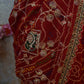 RAJSTHANI HANDWORK CHUNRI SAREE WITH  GOTA PATTI AND PITTAN WORK & ELEPHANT DESIGN (WITH BLOUSE) ##SR0393