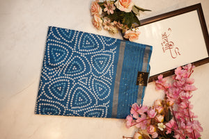 Dola Fabric saree with foil bandhni print & sequins border ##SR065