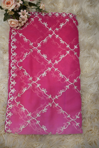 GEORGETTE FABRIC SAREE WITH GOTA PATTI JAAL PATTERN   ##SR0183