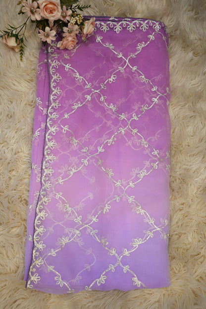 GEORGETTE FABRIC SAREE WITH GOTA PATTI JAAL PATTERN   ##SR0183