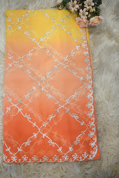 GEORGETTE FABRIC SAREE WITH GOTA PATTI JAAL PATTERN   ##SR0183