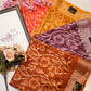 Synthetic fabric saree with zari border ##SR068