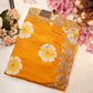 Mirror work scallop border with flower design print & fancy silk ##SR069