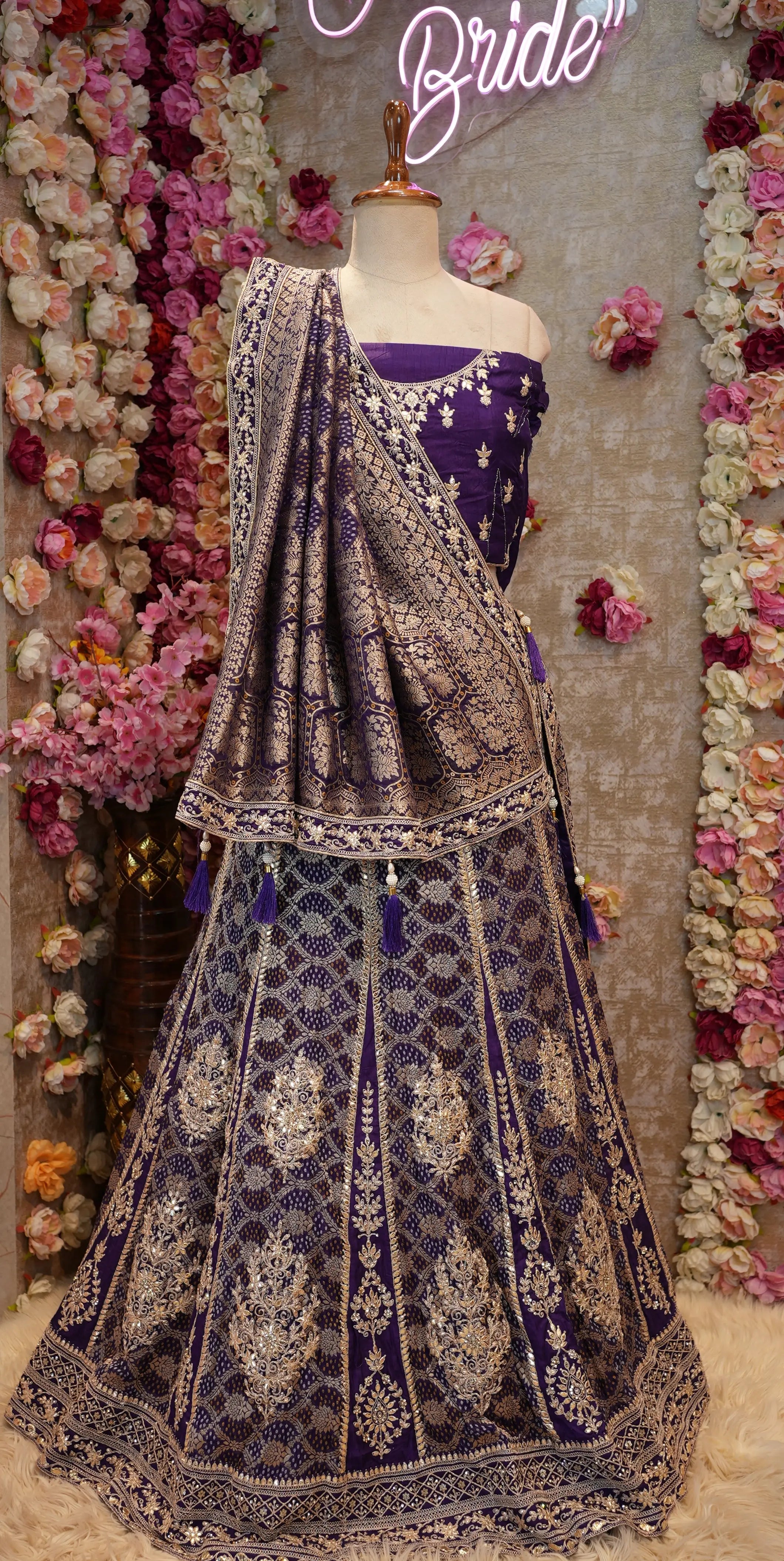 Pure Kaddi Georgette Lehenga with Gota Patti, Heavy Blouse & Dupatta