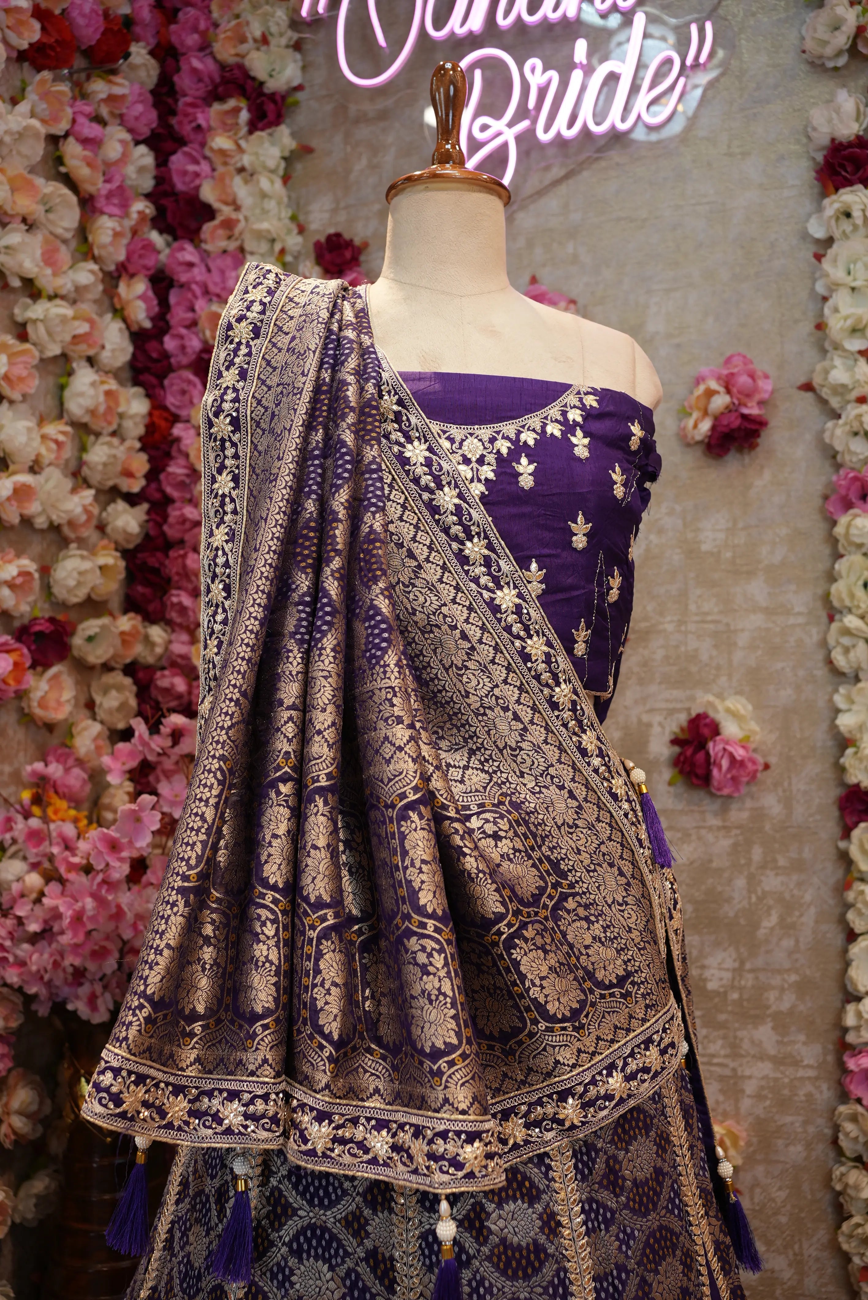 Pure Kaddi Georgette Lehenga with Gota Patti, Heavy Blouse & Dupatta