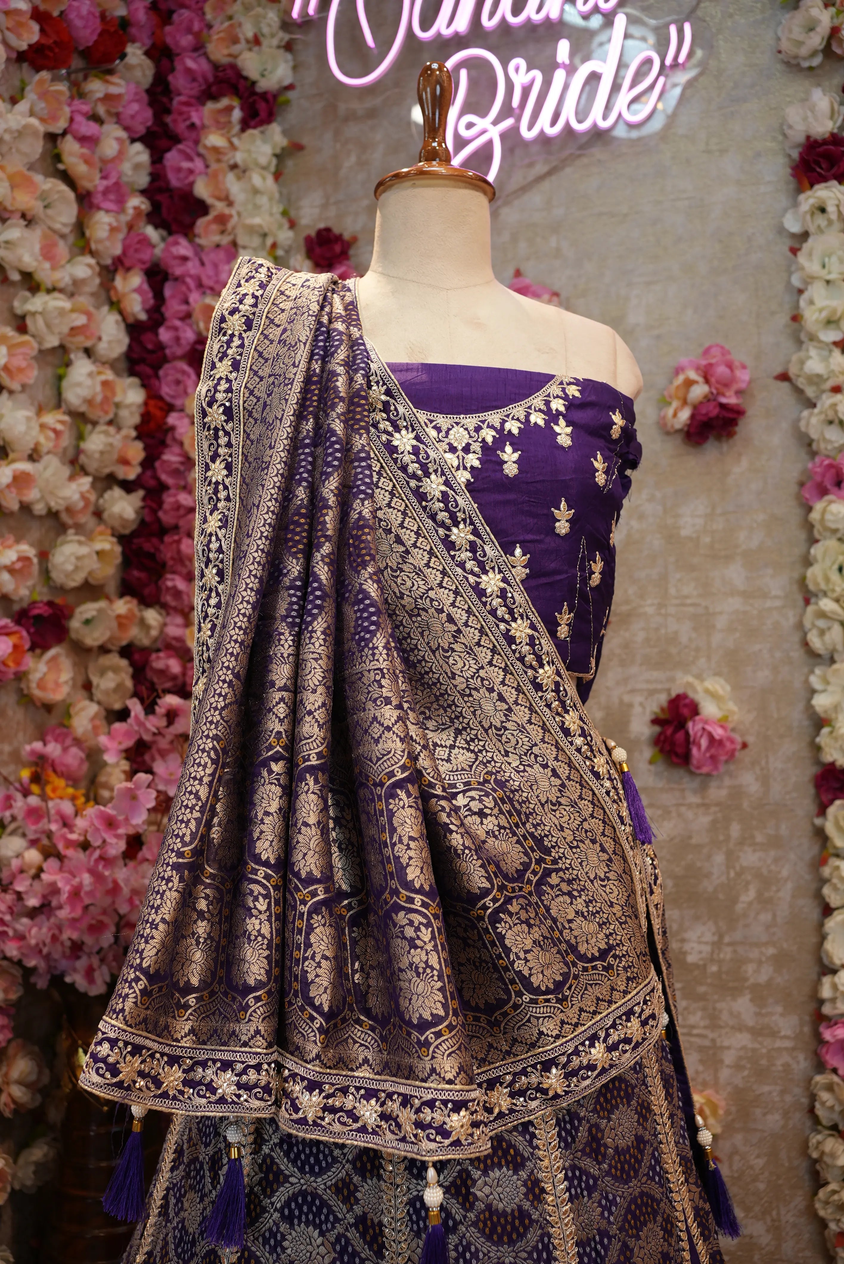 Pure Kaddi Georgette Lehenga with Gota Patti, Heavy Blouse & Dupatta