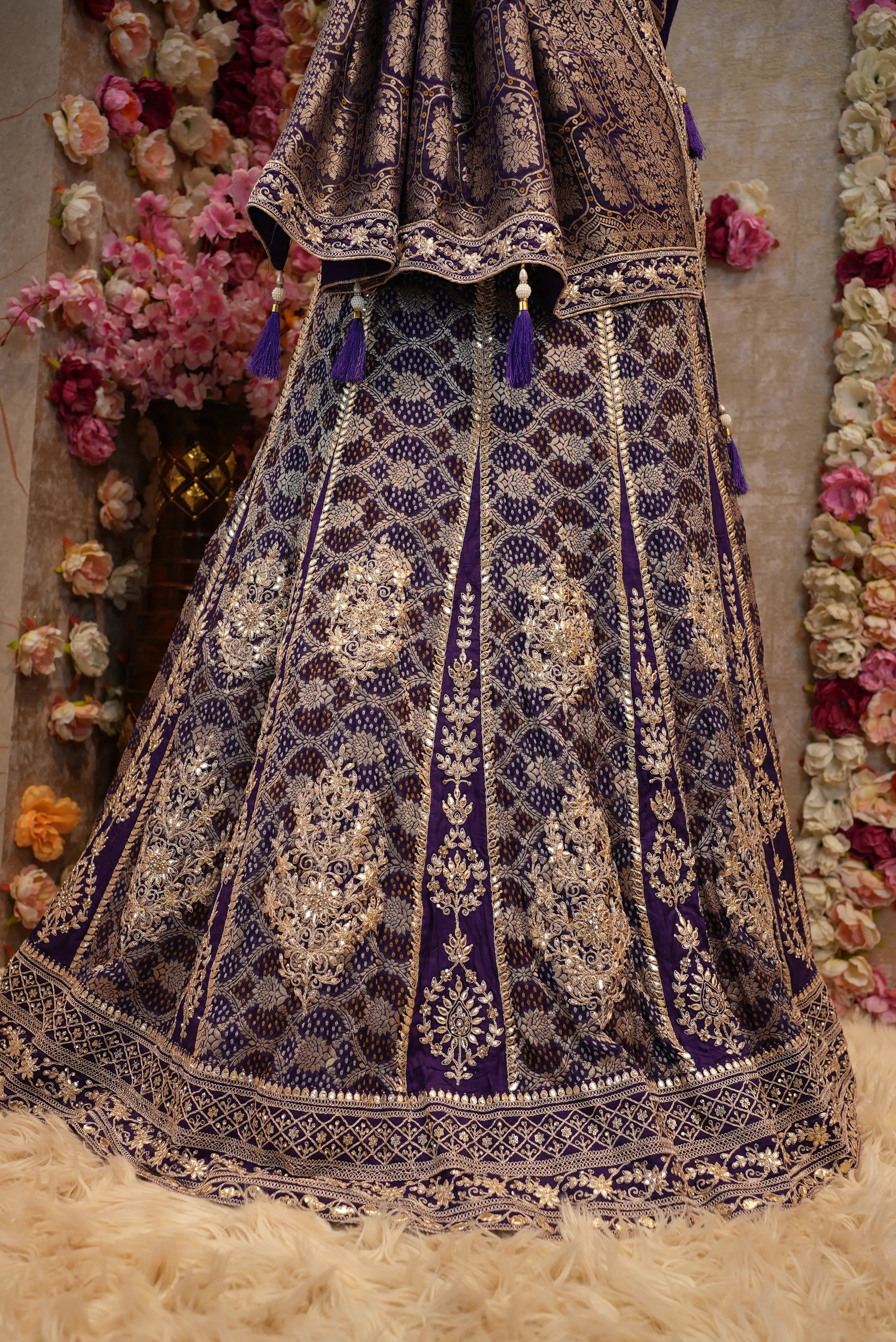 Pure Kaddi Georgette Lehenga with Gota Patti, Heavy Blouse & Dupatta