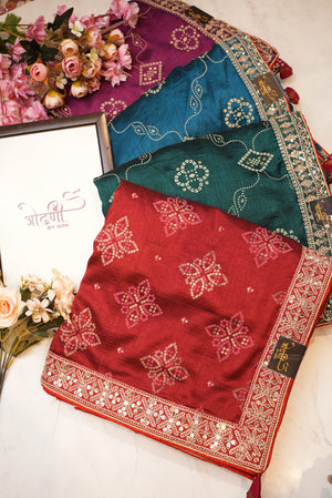 Rajasthani saree with print & blouse ##SR074