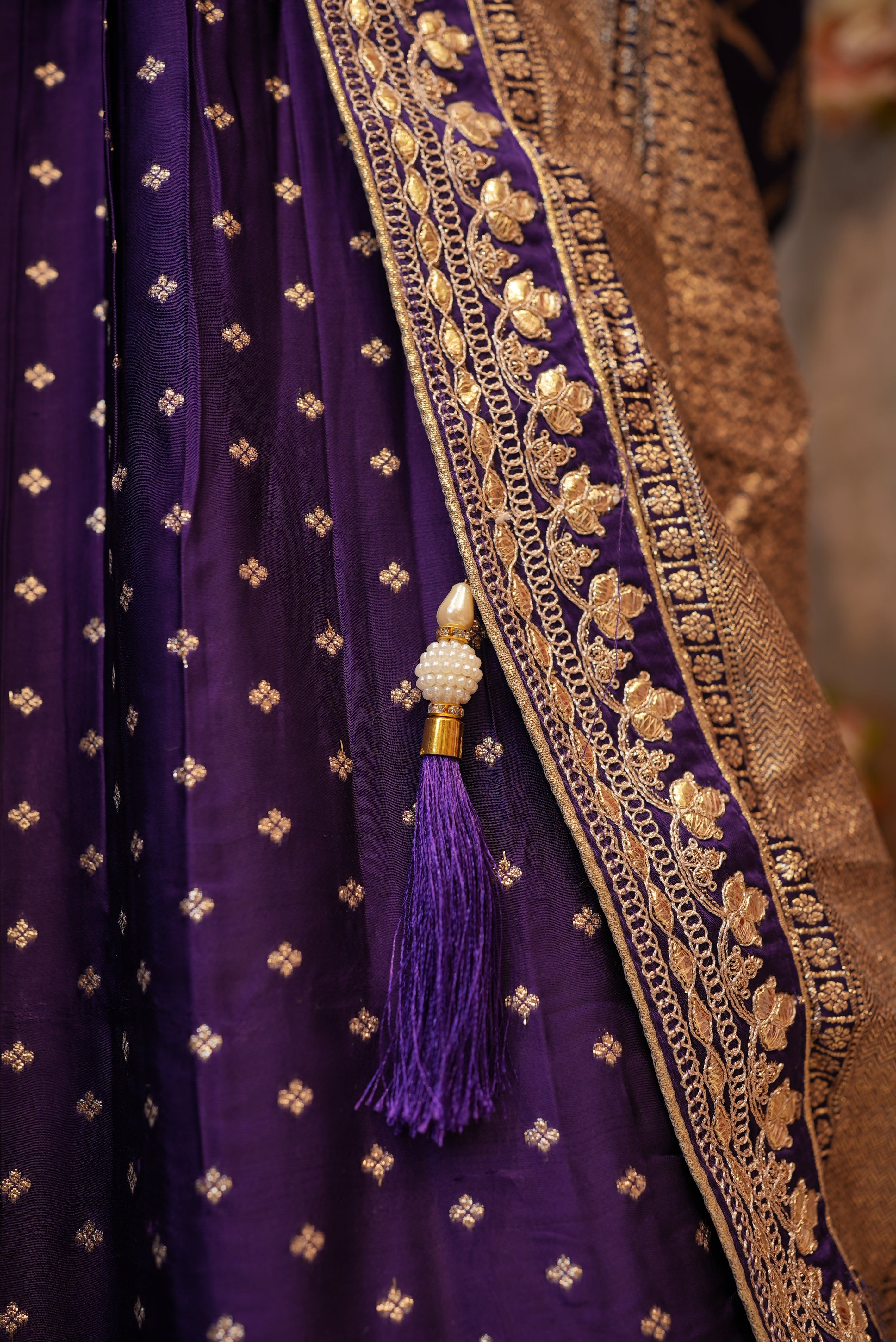 HO Silk Lehenga with Gota Patti Work, Heavy Blouse & Border Dupatta
