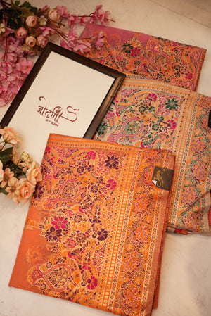 pure cotton pashmina saree with zari wawing ##SR075