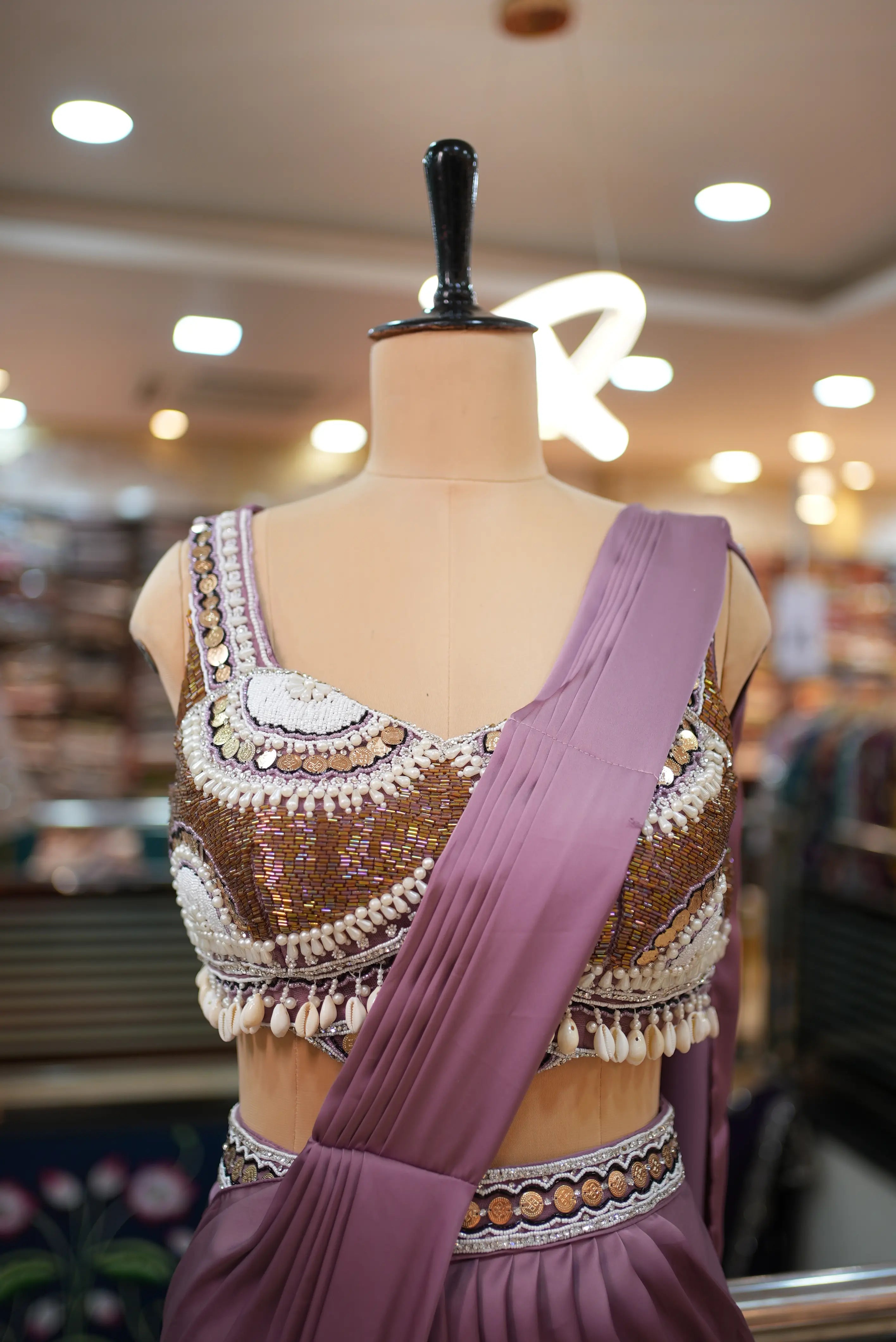 Heavy Handwork Co-Ord Set Saree with Stitched Blouse