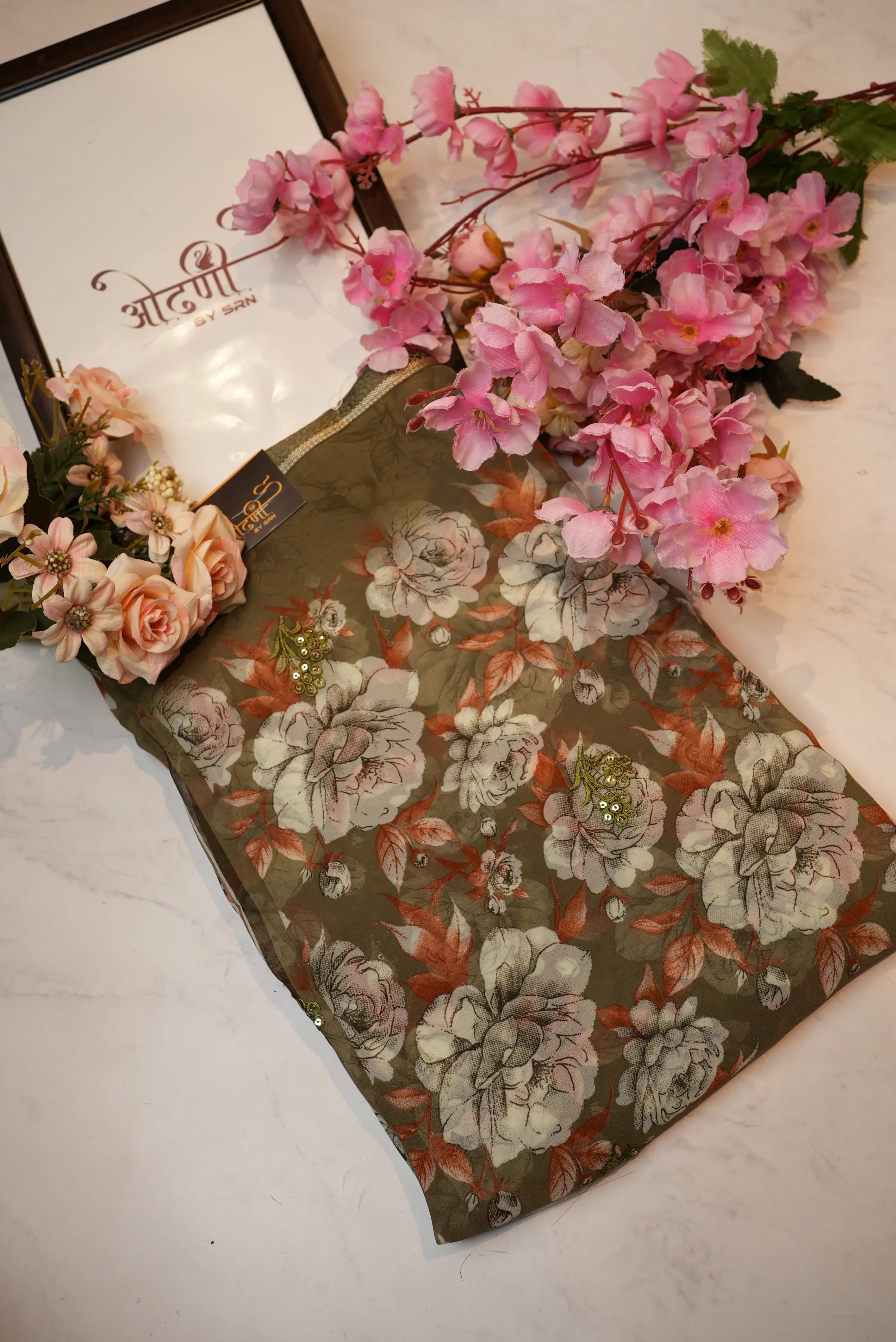 Lightweight Saree with Sequence Buta & Border
