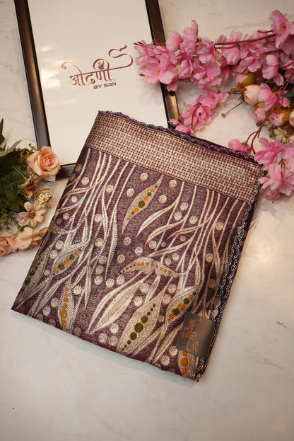 woven zari with jerkan work & cottan fabric saree ##SR081