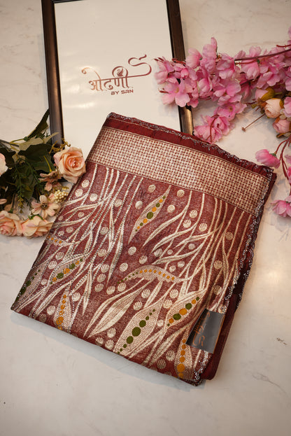 woven zari with jerkan work & cottan fabric saree ##SR081