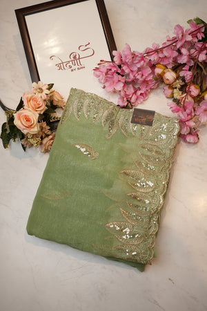 simmer fabric saree with siquence work border ##SR082